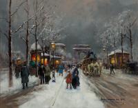 Edouard Cortes - Arc de Triomphe, Neige